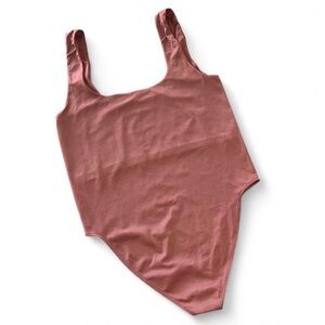 A New Day Dusty Rose Seamless Square Neck Bodysuit Stretch One Piece Large‎